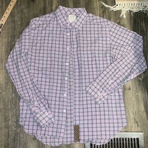 Billy Reid Plaid Button Front Long Sleeve Shirt Men's Size Large